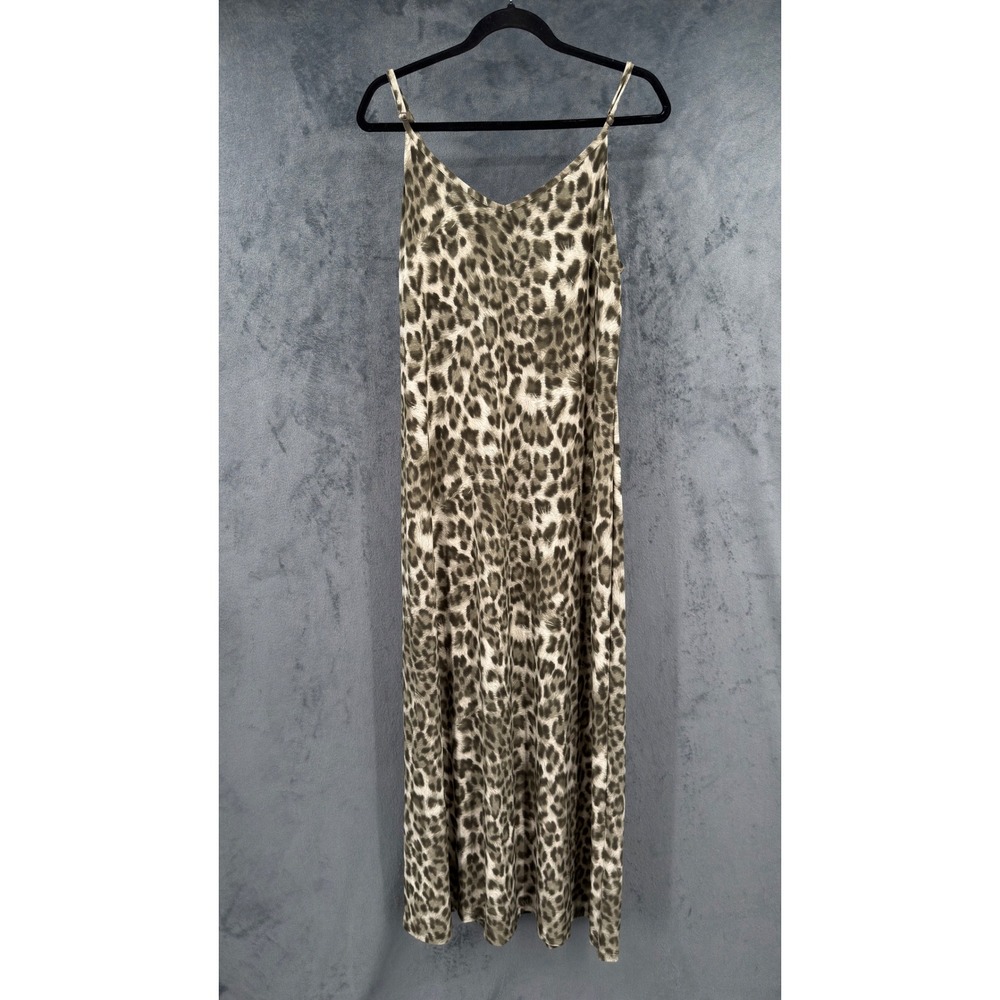 Vintage INC Dress Womens Size XL Leopard Print Maxi Tank 90s Whimsigoth Grunge